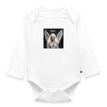 Angel of Love - Organic Longsleeve Baby Bodysuit - white - Front