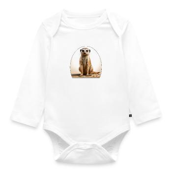 Monkeys are cute and social mammals - Organic Longsleeve Baby Bodysuit - white - Front