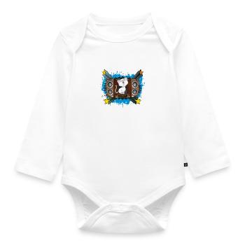 Singende Katze - Baby Bio-Langarm-Body - Weiß - Vorne