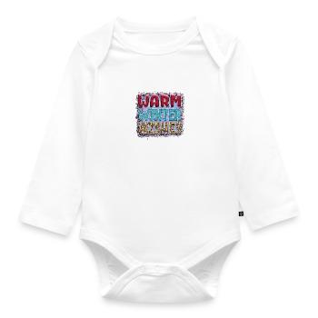Warm winter wishes - Organic Longsleeve Baby Bodysuit - white - Front