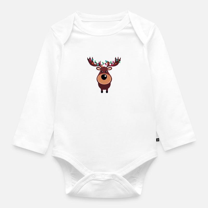 Renne - Body Bébé bio manches longues - blanc