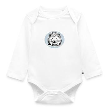 Niedlicher Igel - Baby Bio-Langarm-Body - Weiß - Vorne