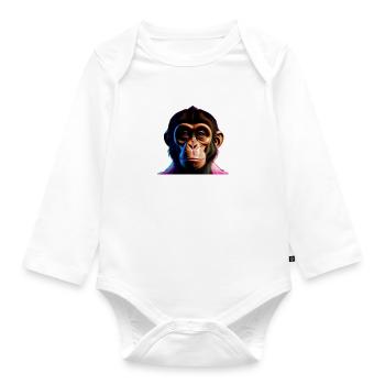 Frecher Affe - Baby Bio-Langarm-Body - Weiß - Vorne