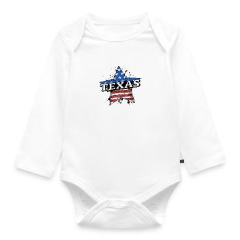 Texas - États-Unis - États-Unis d’Amérique - Amérique - Body Bébé bio manches longues - blanc - Devant