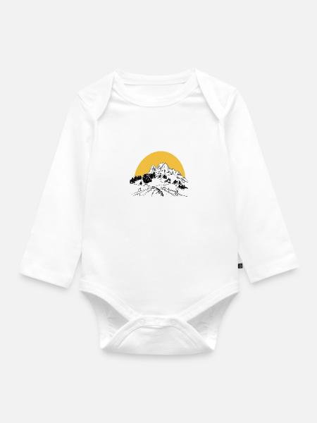 Sonnenaufgang Mountainlove - Baby Bio-Langarm-Body - Weiß