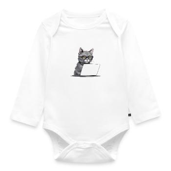 Schüler-Chat - Baby Bio-Langarm-Body - Weiß - Vorne
