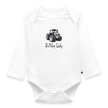 Bulldog Lady - Baby Bio-Langarm-Body - Weiß - Vorne