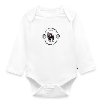 paintball logo, paintballer say alpha mike foxtrot - Organic Longsleeve Baby Bodysuit - white - Front