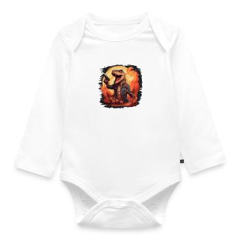 cute kangaroo costume joey gifts quote - Organic Longsleeve Baby Bodysuit - white - Front