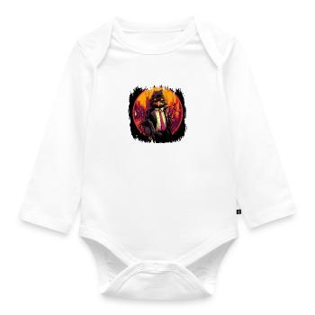 Gentoo Pingouin Drôle Joyeux Humour Danseur - Body Bébé bio manches longues - blanc - Devant