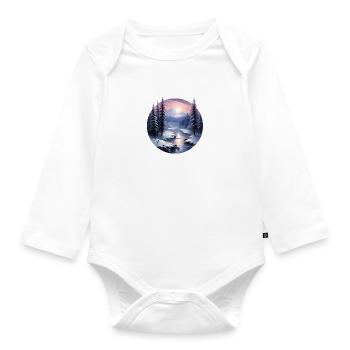 Winterzauberlandschaft - Baby Bio-Langarm-Body - Weiß - Vorne