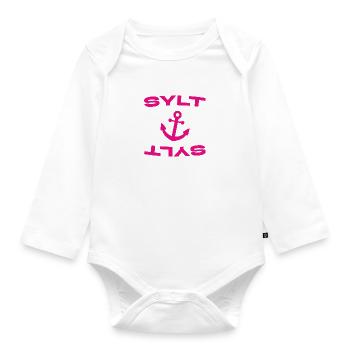Sylt - Nordsee - Deutschland - Kampen - Insel - Baby Bio-Langarm-Body - Weiß - Vorne