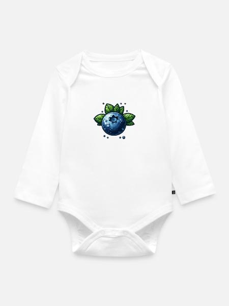 Heidelbeeren feuchte Beere - Baby Bio-Langarm-Body - Weiß