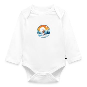 Snowy Summit - Organic Longsleeve Baby Bodysuit - white - Front