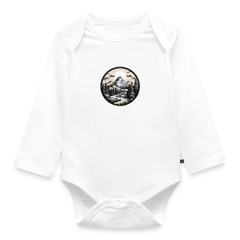 Snowy Peaks - Organic Longsleeve Baby Bodysuit - white - Front