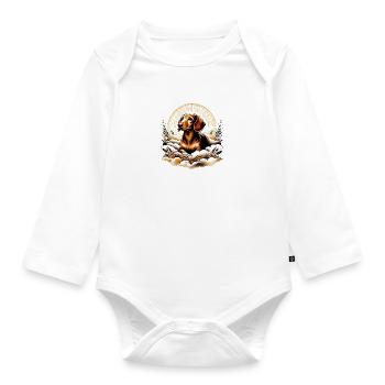 Rainbow Bridge Remembrance Dachshund - Organic Longsleeve Baby Bodysuit - white - Front