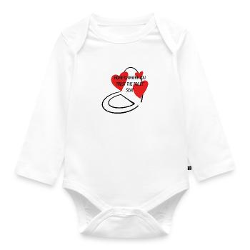 Toiletten Sitz - Baby Bio-Langarm-Body - Weiß - Vorne
