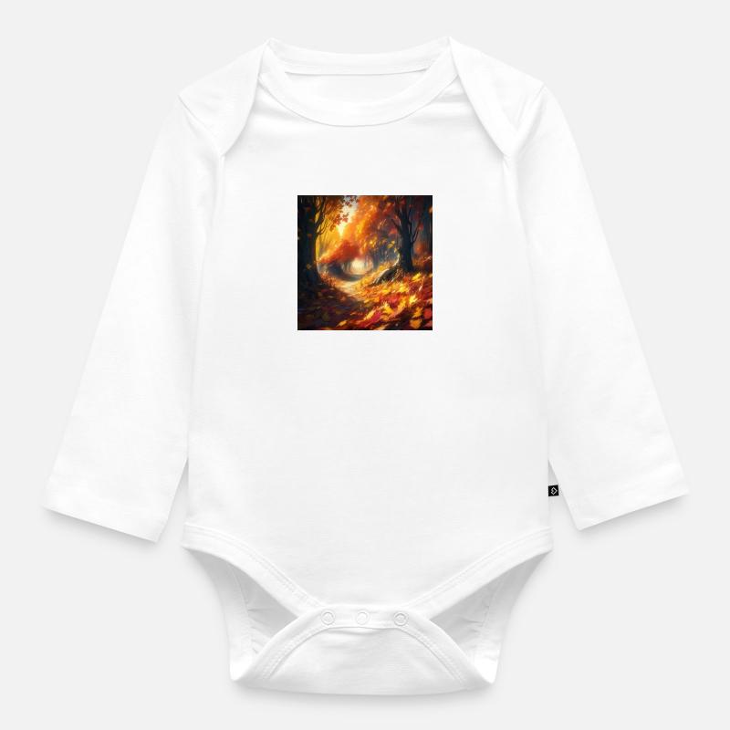 Herbstwelt - Baby Bio-Langarm-Body - Weiß
