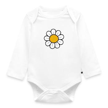 Daisy - Organic Longsleeve Baby Bodysuit - white - Front