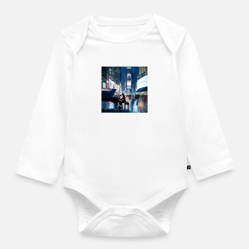 Times Square - Baby Bio-Langarm-Body - Weiß