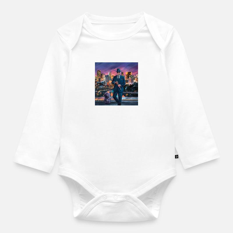 LA GANSTA - Baby Bio-Langarm-Body - Weiß
