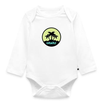 Hawaiian Palms - Organic Longsleeve Baby Bodysuit - white - Front