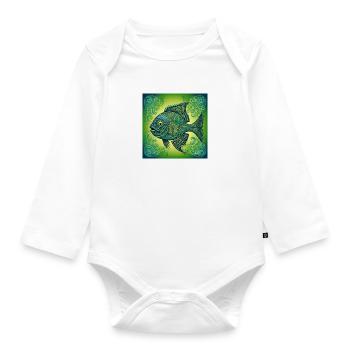 Fischer fisch Fisch - Baby Bio-Langarm-Body - Weiß - Vorne