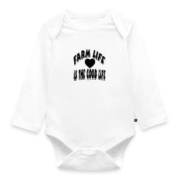 Bauernhof - Baby Bio-Langarm-Body - Weiß - Vorne