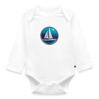 On the water - Organic Longsleeve Baby Bodysuit - white - Front