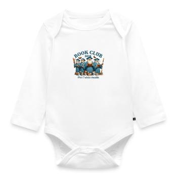 Book Club 2024 Tee: Dive into Stories with Scholar - Organic Longsleeve Baby Bodysuit - white - Front
