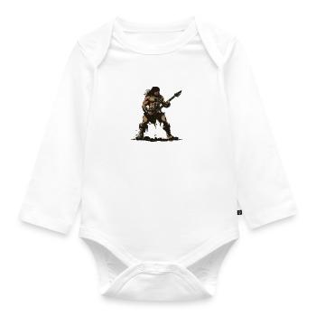 Barbarian Rocker - Organic Longsleeve Baby Bodysuit - white - Front