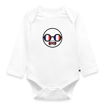Shocked French Man - Organic Longsleeve Baby Bodysuit - white - Front