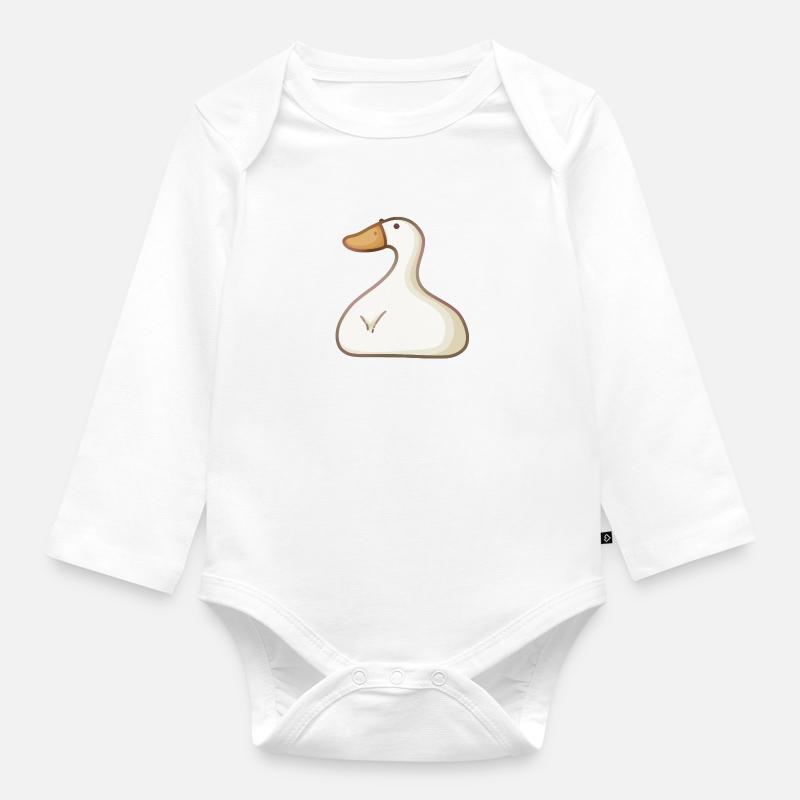 canard - Body Bébé bio manches longues - blanc