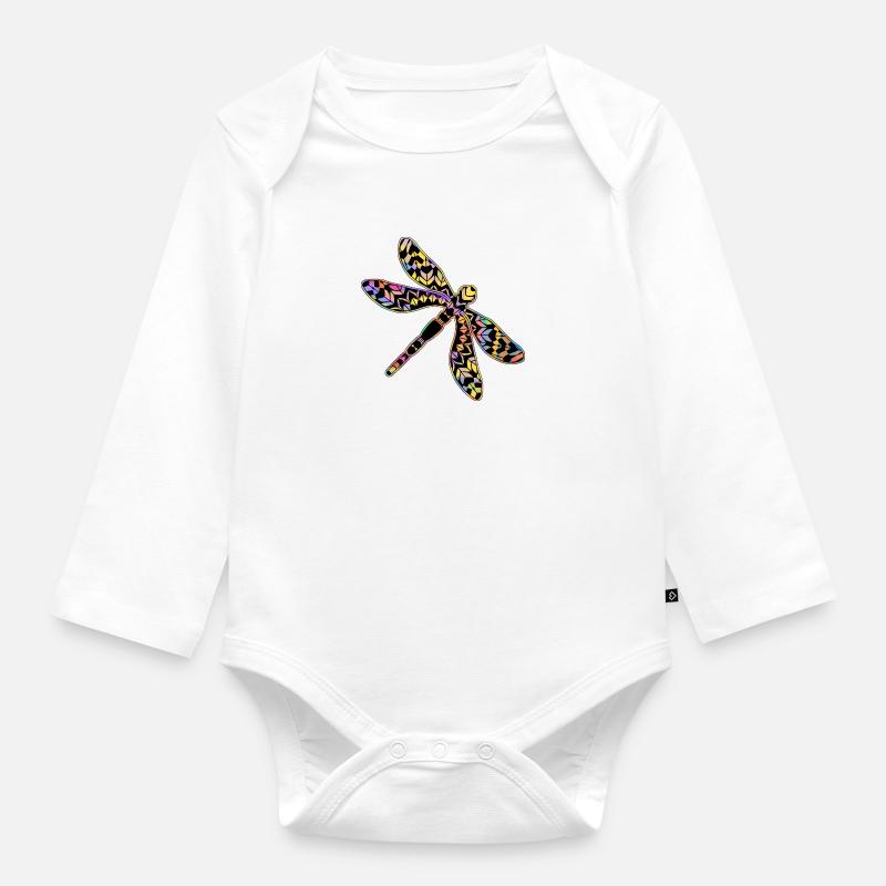Libelle - Baby Bio-Langarm-Body - Weiß