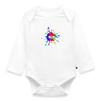Kroatien hrvatska kroatien hrv hr zagreb geteilte Flagge - Baby Bio-Langarm-Body - Weiß - Vorne