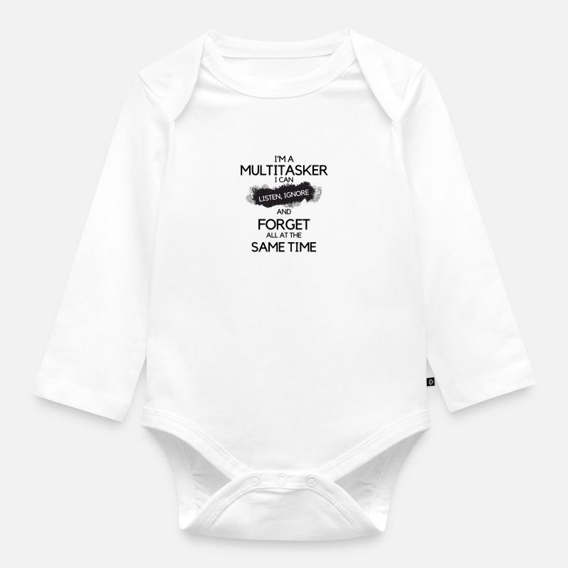 Multitasking - Baby Bio-Langarm-Body - Weiß