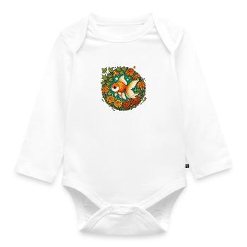 Goldfish - Organic Longsleeve Baby Bodysuit - white - Front