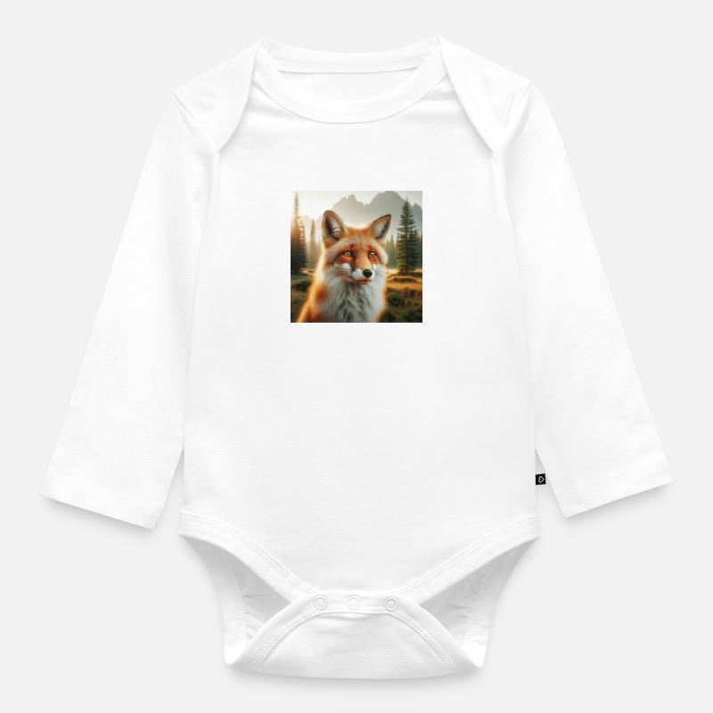 Fuchs - Baby Bio-Langarm-Body - Weiß