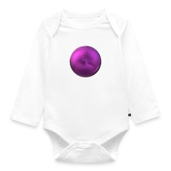 purple sphere - Organic Longsleeve Baby Bodysuit - white - Front