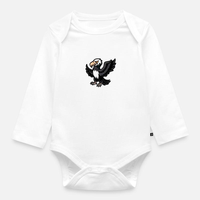 adler comic - Baby Bio-Langarm-Body - Weiß