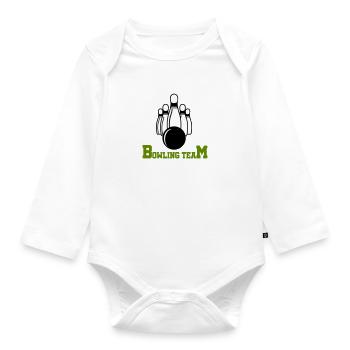 Bowling Team - Organic Longsleeve Baby Bodysuit - white - Front