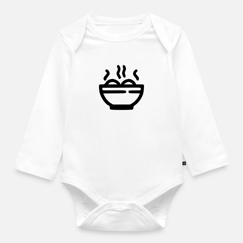 Ramen-Suppe - Baby Bio-Langarm-Body - Weiß