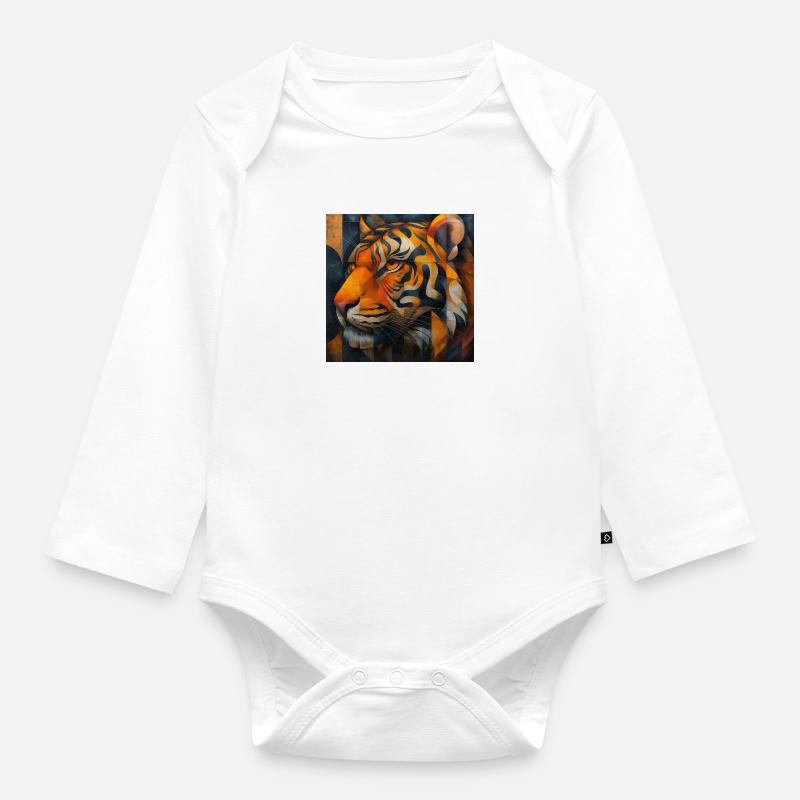 Tiger - Baby Bio-Langarm-Body - Weiß