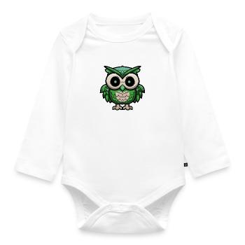 Gufo Gufo Gufo notturno - Body ecologico per neonato a manica lunga - bianco - Fronte