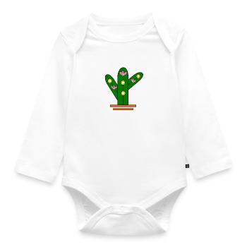 Glowing cactus - Baby Bio-Langarm-Body - Weiß - Vorne