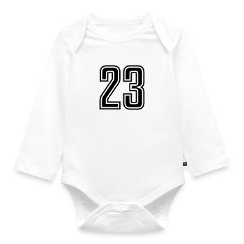 23 - Organic Longsleeve Baby Bodysuit - white - Front