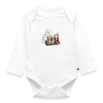Sledging - Organic Longsleeve Baby Bodysuit - white - Front