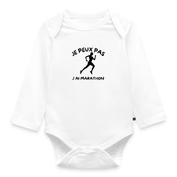 Ich kann keinen Marathon haben - Baby Bio-Langarm-Body - Weiß - Vorne