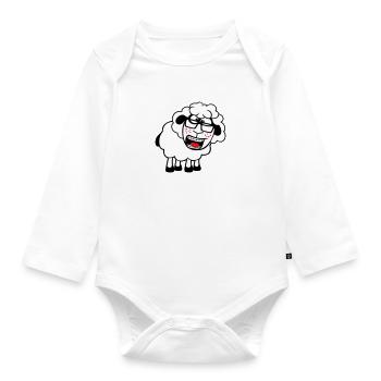 Sheep Nerd Hornglasses Glasses Clasp Geek Smart - Organic Longsleeve Baby Bodysuit - white - Front