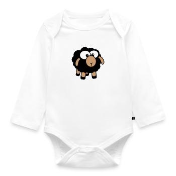 Black Sheep Small Cute Cute Lamb Cool Comic - Organic Longsleeve Baby Bodysuit - white - Front